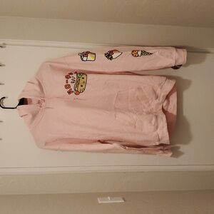 Hello Kitty Pink Japanese Fast food hoodie. NWOT. Size Medium